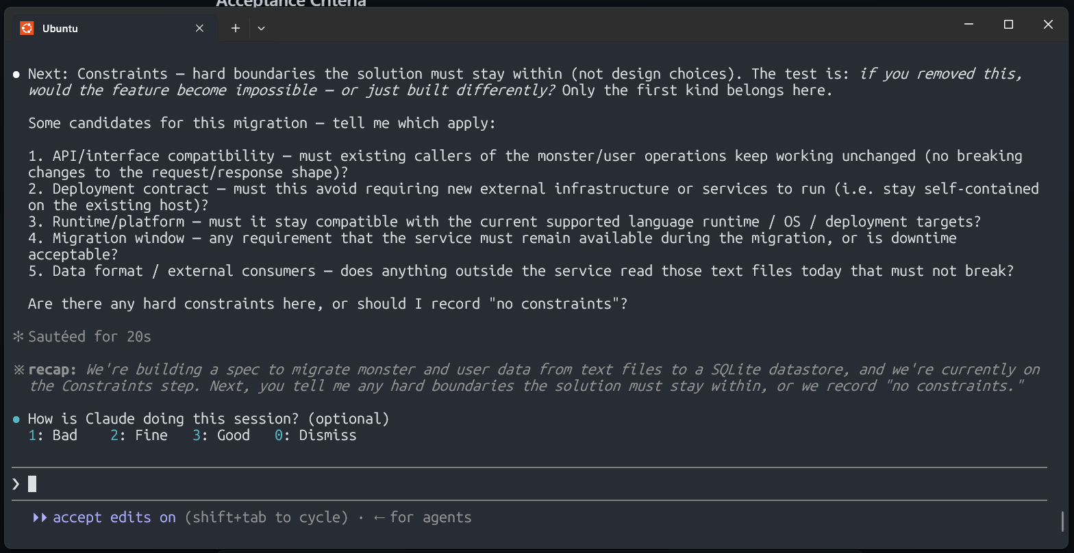 spec constraints