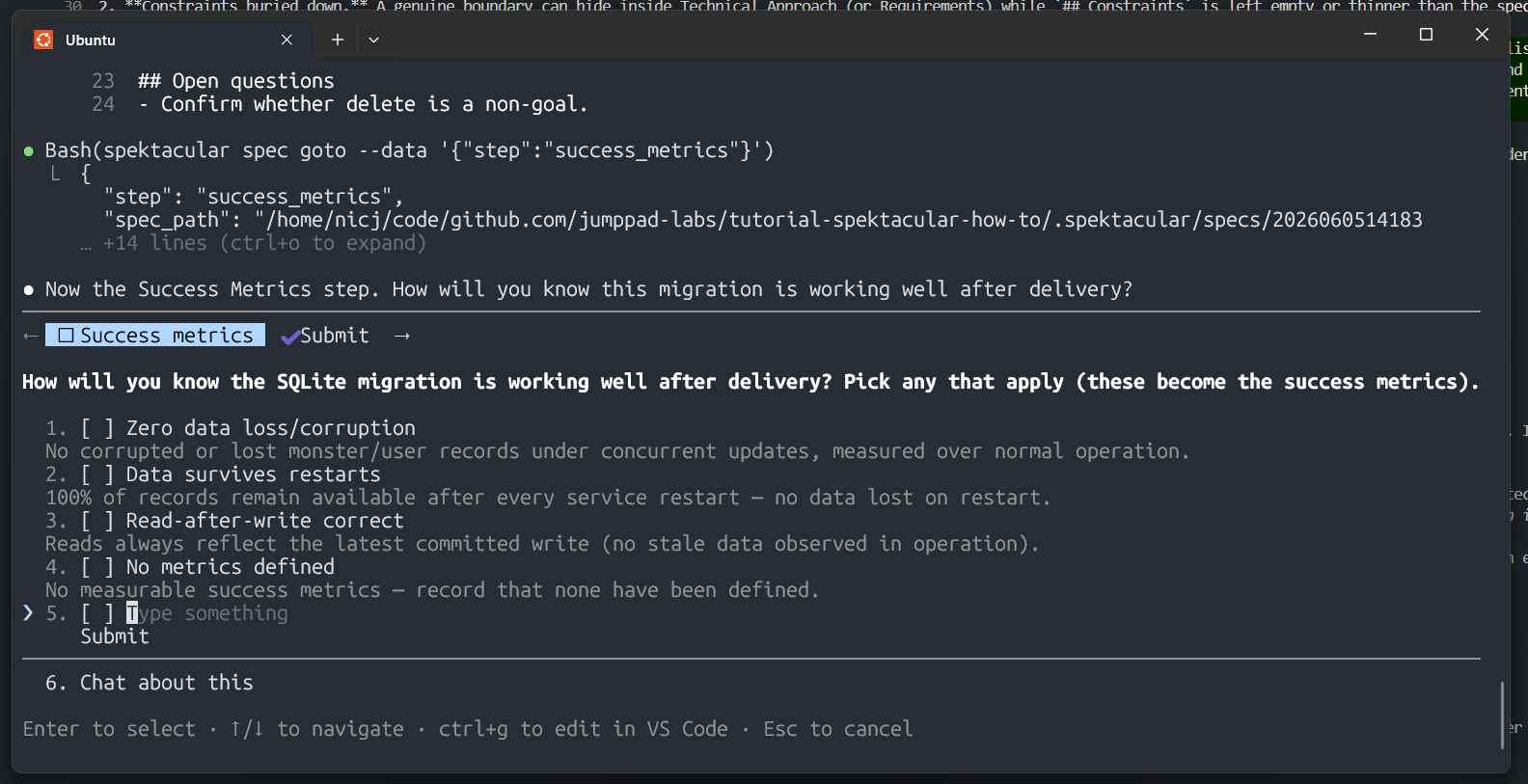 spec metrics